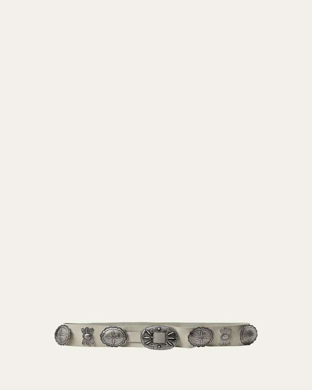 Casted Concho Leather Belt